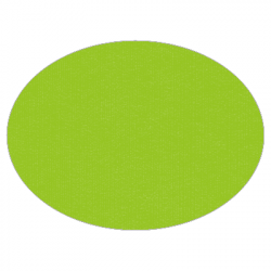 Set de table uni 
ovale 28 x 39.5
(non tissé 72 gr aspect peau de pêche) couleur:Kiwi