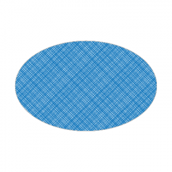 Set de table textilisé
ovale 21 x 33 
(antidérapant) couleur:Bleu roi