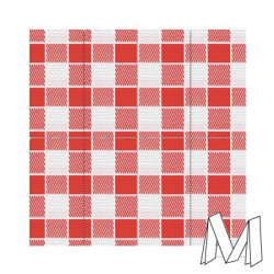 Nappe Vichy rouge pliée
80 x 80 - Pliée en M - 20 x 40
(papier gaufré 48 gr) 