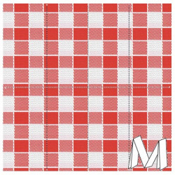 Nappe Vichy rouge pliée
120 x 120 - Pliée en M - 30 x 60
(papier gaufré 48 gr) 
